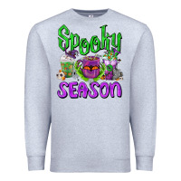 Heather Grey Spooky Season Coffee Cups Premium Sweatshirt - FaDigitalArtStudio