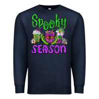Navy Spooky Season Coffee Cups Premium Sweatshirt - FaDigitalArtStudio