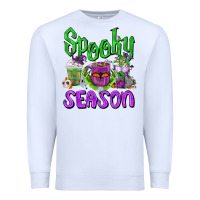 White Spooky Season Coffee Cups Premium Sweatshirt - FaDigitalArtStudio