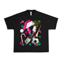 Black Pink Christmas Breast Cancer Ribbon Soccer Urban Heavy Tee - BundleAndBundleShop