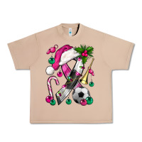 Burro Pink Christmas Breast Cancer Ribbon Soccer Urban Heavy Tee - BundleAndBundleShop