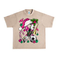 French Oak Pink Christmas Breast Cancer Ribbon Soccer Urban Heavy Tee - BundleAndBundleShop