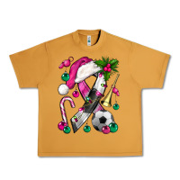 Peanut Butter Pink Christmas Breast Cancer Ribbon Soccer Urban Heavy Tee - BundleAndBundleShop