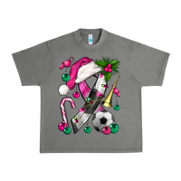 Tornado Pink Christmas Breast Cancer Ribbon Soccer Urban Heavy Tee - BundleAndBundleShop