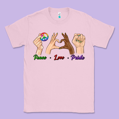 Peace Love Pride Classic Tee Designed By Bundleandbundleshop
