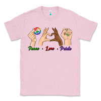 Bubblegum Pink Peace Love Pride Classic Tee - BundleAndBundleShop