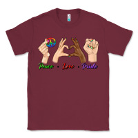 Burgundy Peace Love Pride Classic Tee - BundleAndBundleShop