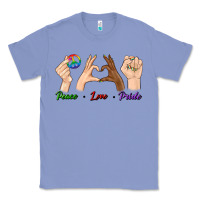 Colony Blue Peace Love Pride Classic Tee - BundleAndBundleShop