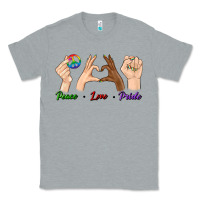 Heather Grey Peace Love Pride Classic Tee - BundleAndBundleShop