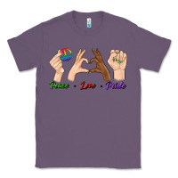 Lavender Peace Love Pride Classic Tee - BundleAndBundleShop