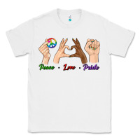 White Peace Love Pride Classic Tee - BundleAndBundleShop