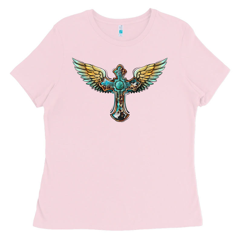 Western Cross Wings Ladies Tee by BarkalooDesign | Teevron