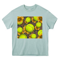 Tennis Ball With Sunflower And Racket Heavy Core Tee | Teevron
