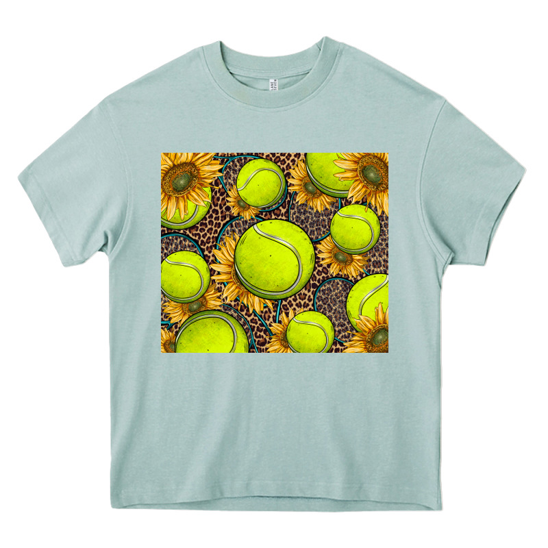 Tennis Ball With Sunflower And Racket Heavy Core Tee by BarkalooDesign | Teevron