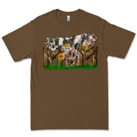 Cacao Western Mom With Spotted Pig And Baby Pig Premium Tee - LillyAllenDesigns