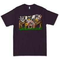 Plum Western Mom With Spotted Pig And Baby Pig Premium Tee - LillyAllenDesigns