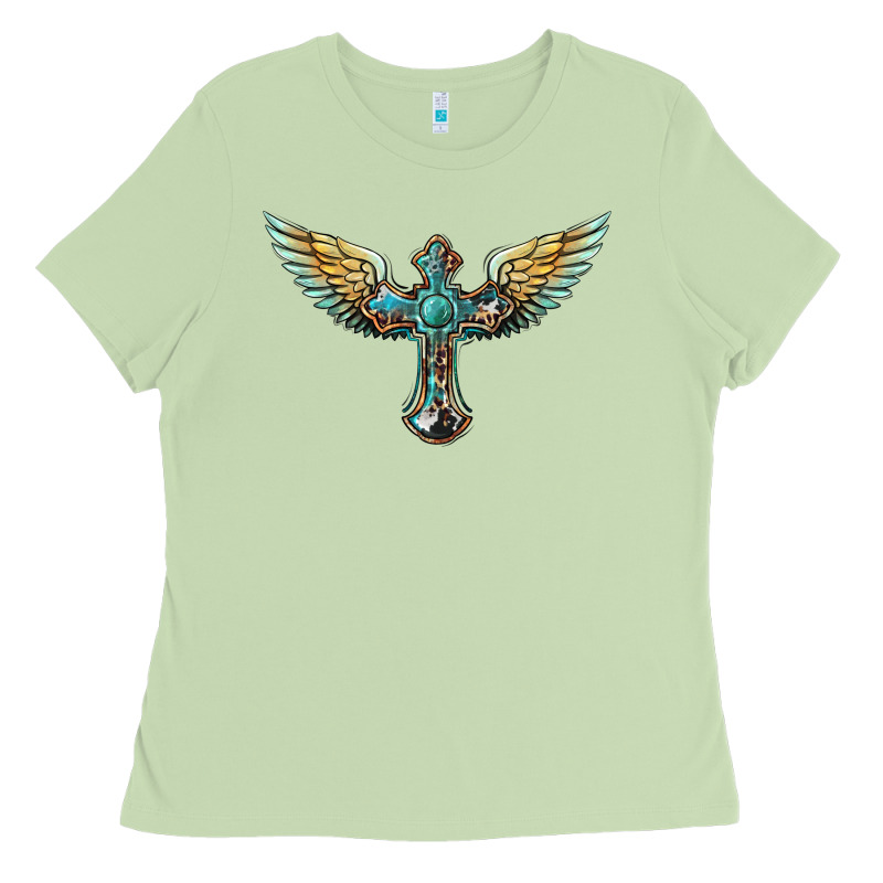 Western Cross Wings Ladies Tee by BarkalooDesign | Teevron