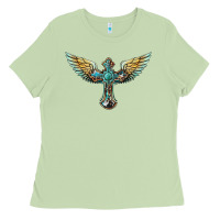 Matcha western cross wings Ladies Tee - BarkalooDesign