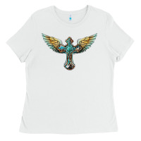 White western cross wings Ladies Tee - BarkalooDesign
