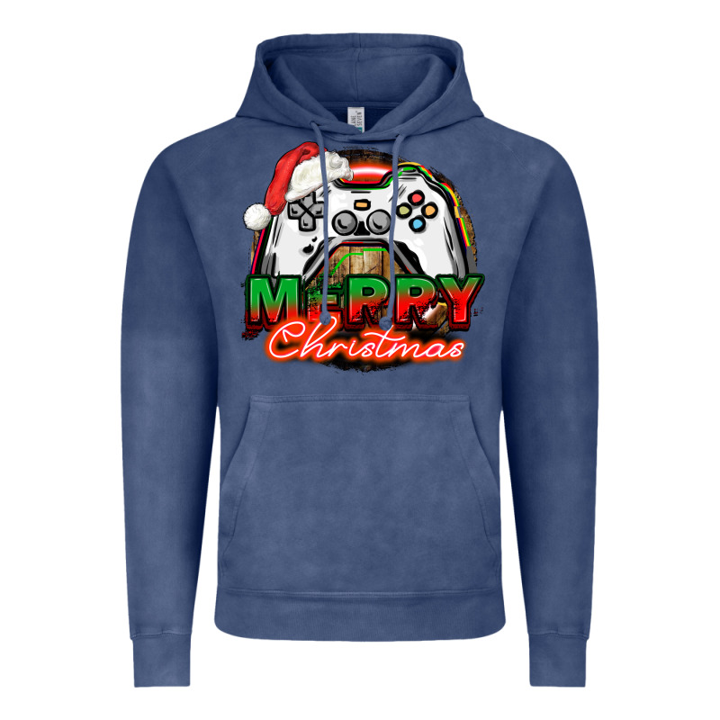 Gamer Merry Christmas Vintage Hoodie by NancyCooperArtShop | Teevron
