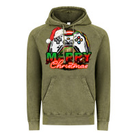Vintage Olive Gamer Merry Christmas Vintage Hoodie - NancyCooperArtShop