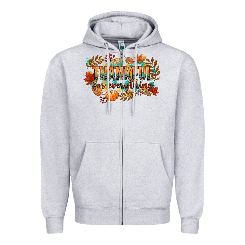 Thankful For Everything Zipper Hoodie by CowGirlArtShop | Teevron
