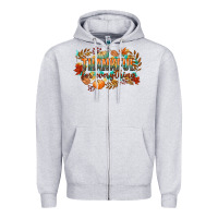 Heather Grey thankful for everything Zipper Hoodie - CowGirlArtShop