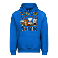Cobalt Just A Girl Who Loves Coffee Urban Hoodie - CowhideDigitalArt