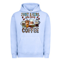 Pigment Grape Ice Just A Girl Who Loves Coffee Urban Hoodie - CowhideDigitalArt