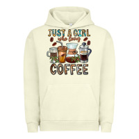 Pigment Pistachio Just A Girl Who Loves Coffee Urban Hoodie - CowhideDigitalArt