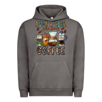 Pigment Tornado Just A Girl Who Loves Coffee Urban Hoodie - CowhideDigitalArt