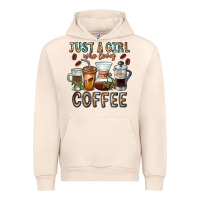 Sandshell Just A Girl Who Loves Coffee Urban Hoodie - CowhideDigitalArt
