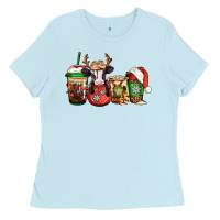 Baby Blue christmas baby calf coffee cups Ladies Tee - Jasminsmagicworld