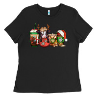 Black christmas baby calf coffee cups Ladies Tee - Jasminsmagicworld