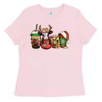 Bubblegum Pink christmas baby calf coffee cups Ladies Tee - Jasminsmagicworld