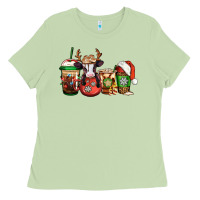 Matcha christmas baby calf coffee cups Ladies Tee - Jasminsmagicworld
