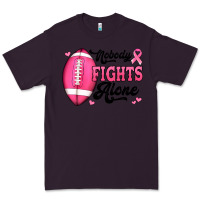 Plum nobody fights alone pink football breast cancer awareness Premium Tee - Jasminsmagicworld