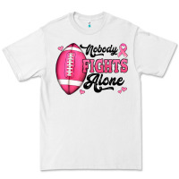White nobody fights alone pink football breast cancer awareness Premium Tee - Jasminsmagicworld