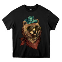Black bear cowboy Heavy Core Tee - NancyCooperArtShop