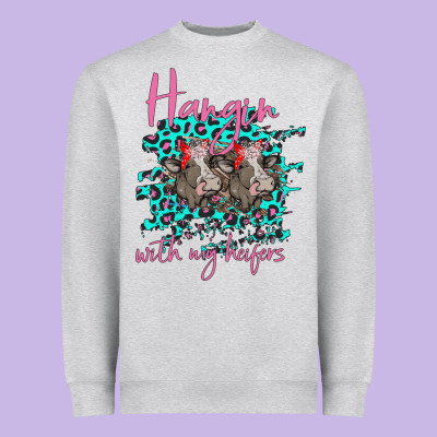 Hangin With My Heifers Heavyweight Sweatshirt Designed By Bettercallsaul