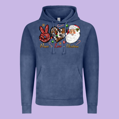 Peace Love Christmas Vintage Hoodie Designed By Nancycooperartshop