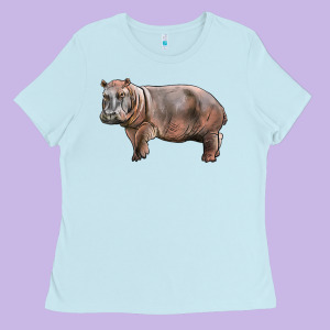 Hippopotamus Ladies Tee Designed By Lillyallendesigns