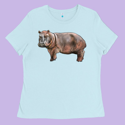 Hippopotamus Ladies Tee Designed By Lillyallendesigns