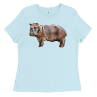 Baby Blue hippopotamus Ladies Tee - LillyAllenDesigns