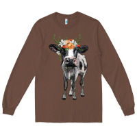 Chestnut holstein cow floral wreath Long Sleeve Tee - BarkalooDesign