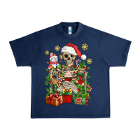 Navy Skeleton Christmas Element Snowman Awda Urban Heavy Tee - BundleAndBundleShop