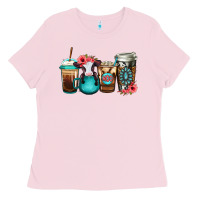 Bubblegum Pink Baby calf coffee cups Ladies Tee - Jasminsmagicworld