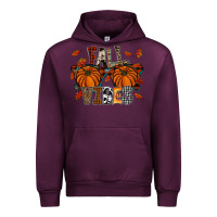 Mauve Wine autumn style with pumpkins Urban Hoodie - CowhideDigitalArt