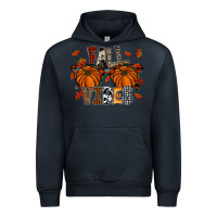 Navy autumn style with pumpkins Urban Hoodie - CowhideDigitalArt
