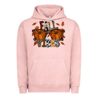 Pigment Salmon autumn style with pumpkins Urban Hoodie - CowhideDigitalArt